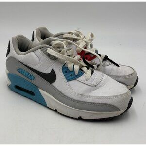 Nike Air Max 90 Size Women’s 6.5 Youth 5 Leather White Chlorine Blue CD6864-108